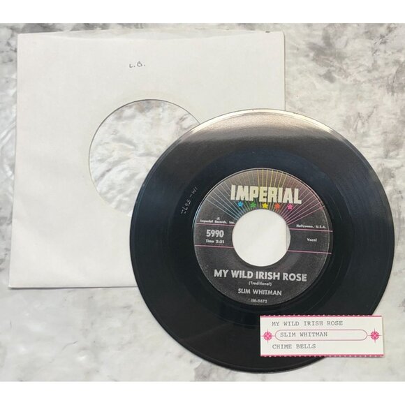 Slim Whitman My Wild Irish Rose / Chime Bells 45 Vinyl Classic Country Imperial - Picture 3 of 6